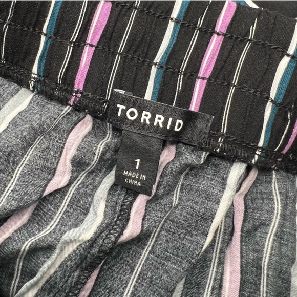 Torrid Striped Maxi Skirt Size 1 Pull On Black Purple - Picture 9 of 10